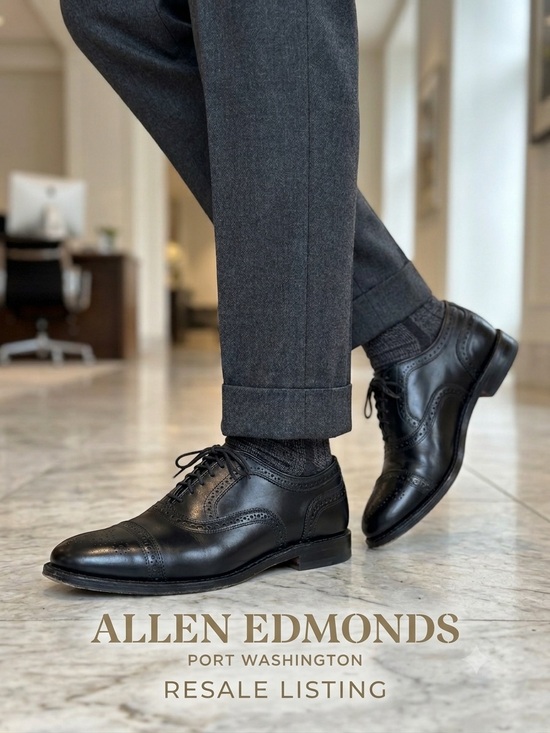 Allen Edmonds Other - Men's Allen Edmonds "Strand" Cap-Toe Oxford Shoes - Black Leather - Size 10.5 D